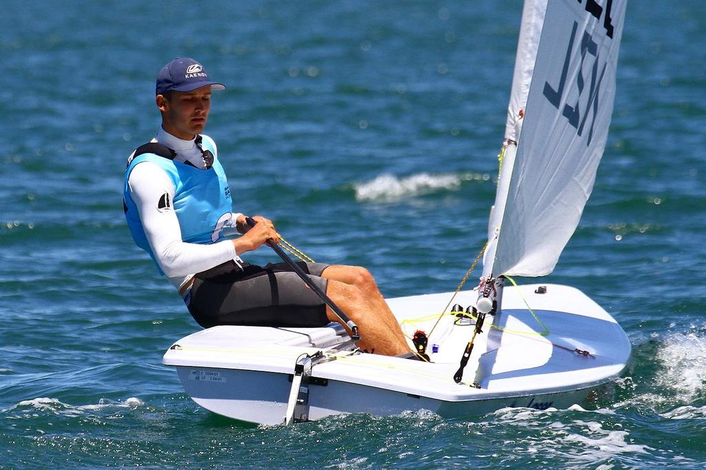 ISAF Sailing World Cup, Melbourne, 2013  Day 6 Thomas Saunders (NZL) (Laser)- Silver medalist © Richard Gladwell www.photosport.co.nz